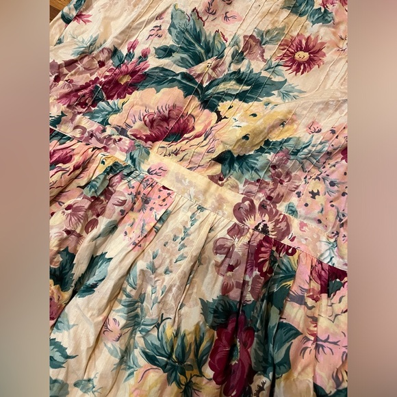 Vintage 70’s Floral Dress Vintage 70s Lace Dress Vintage Drop Waist Dress Cotton - Picture 5 of 15